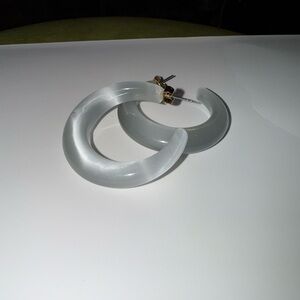 Elegant Silver Crystal Hoop Earrings